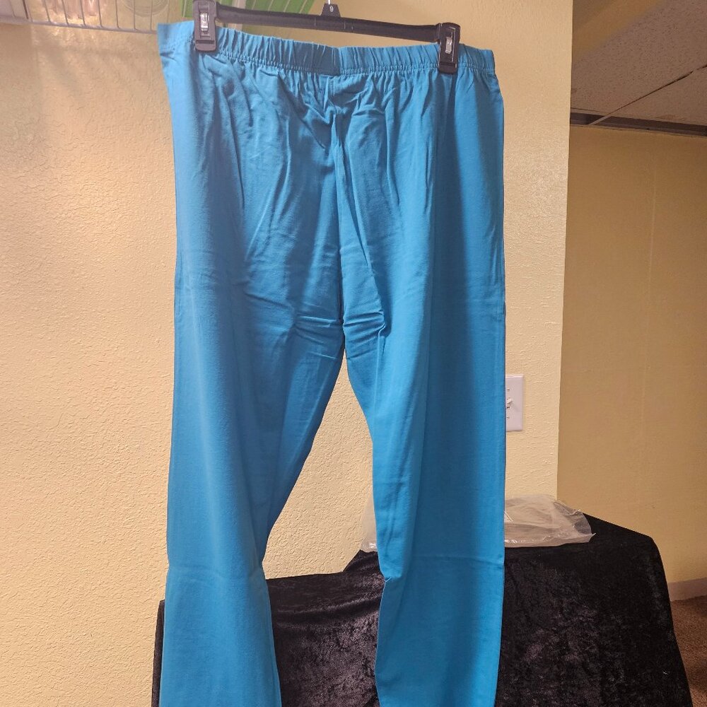 Sara Morgan XX Teal Elastic waist pants 95% Cotton, 5% Spandex